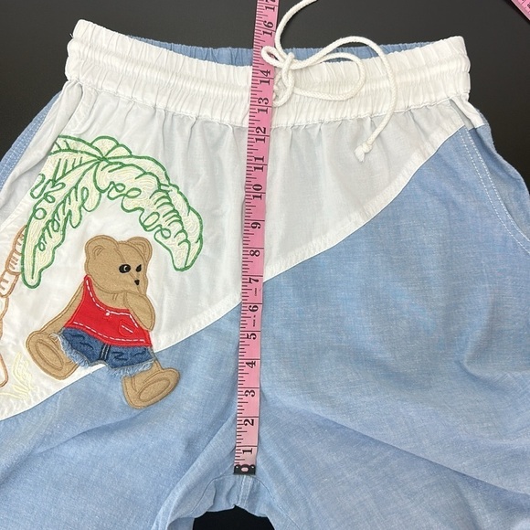Vtg Together Pull On Drawstring Waist Teddy Bear Pants L Tapered Leg High Rise - Picture 12 of 16